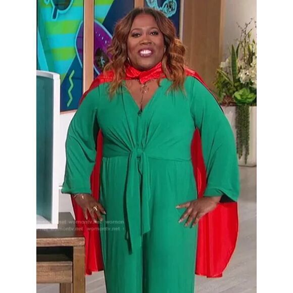 New! Eloquii Tie Front Knit‎ Jumpsuit green, plus size 20 - Picture 6 of 16
